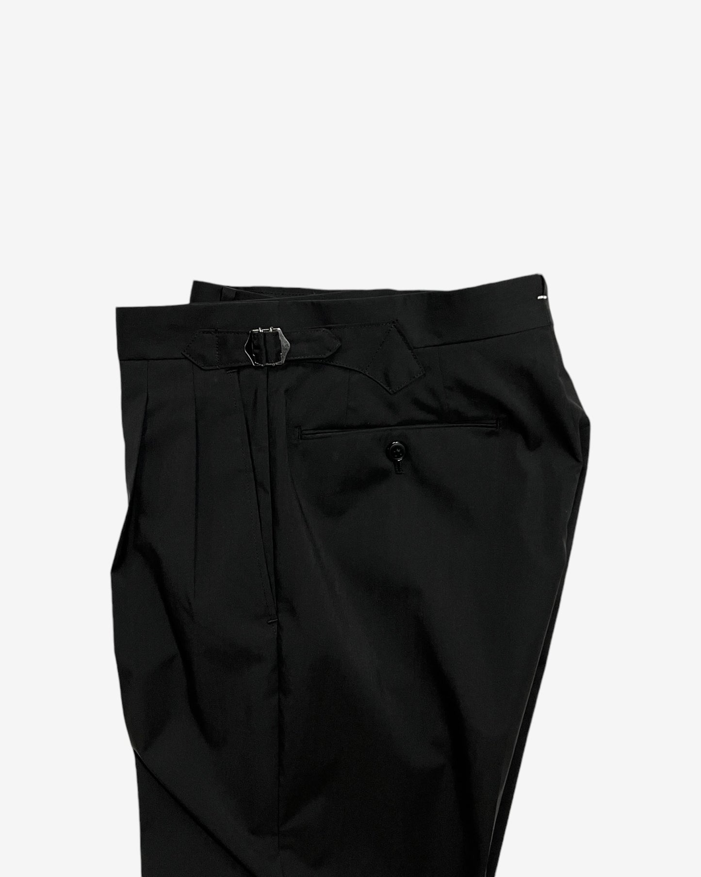 PLEATED TROUSER IN WOOL SHELL