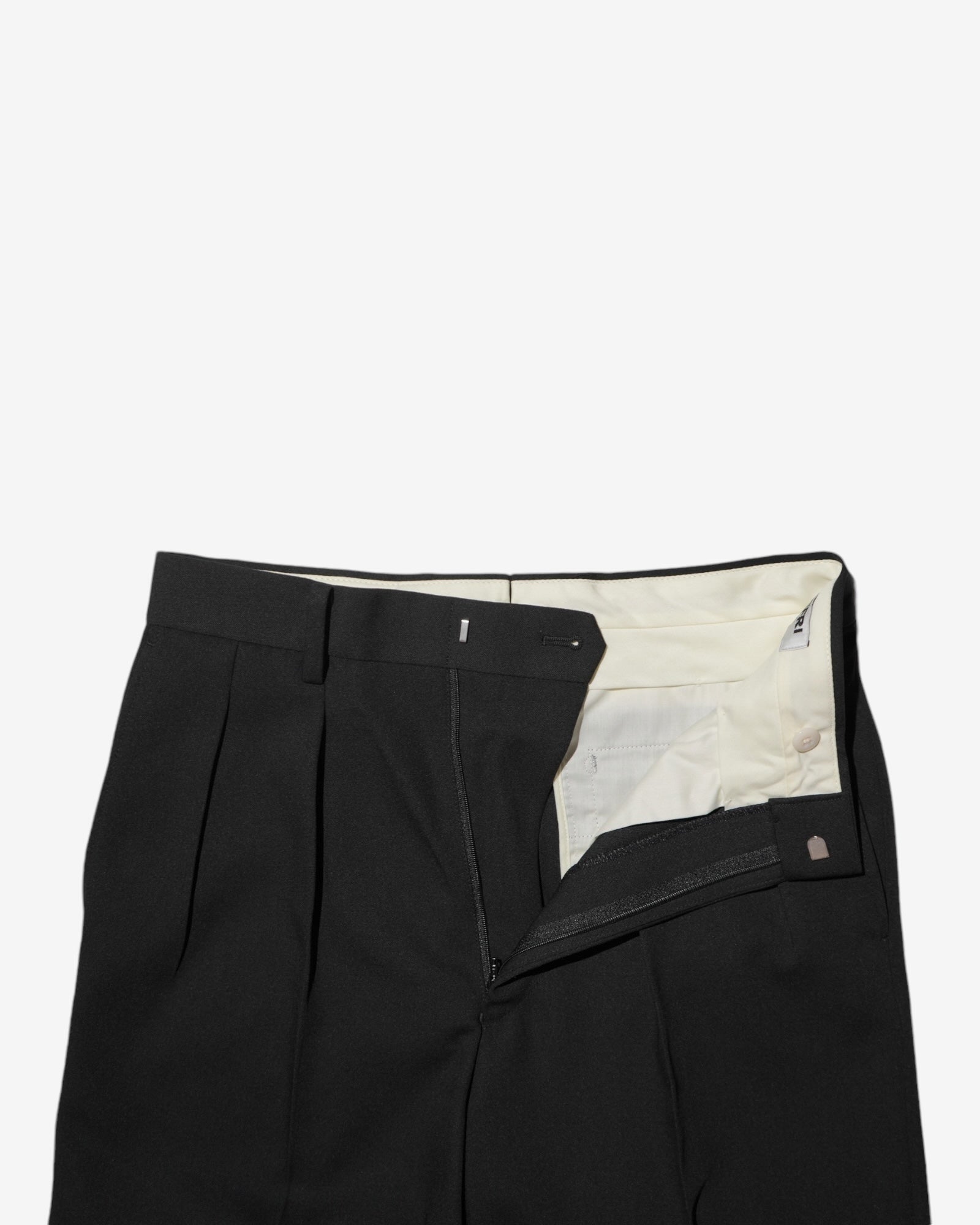 LAX TROUSER IN WOOL BLEND BACK SATIN