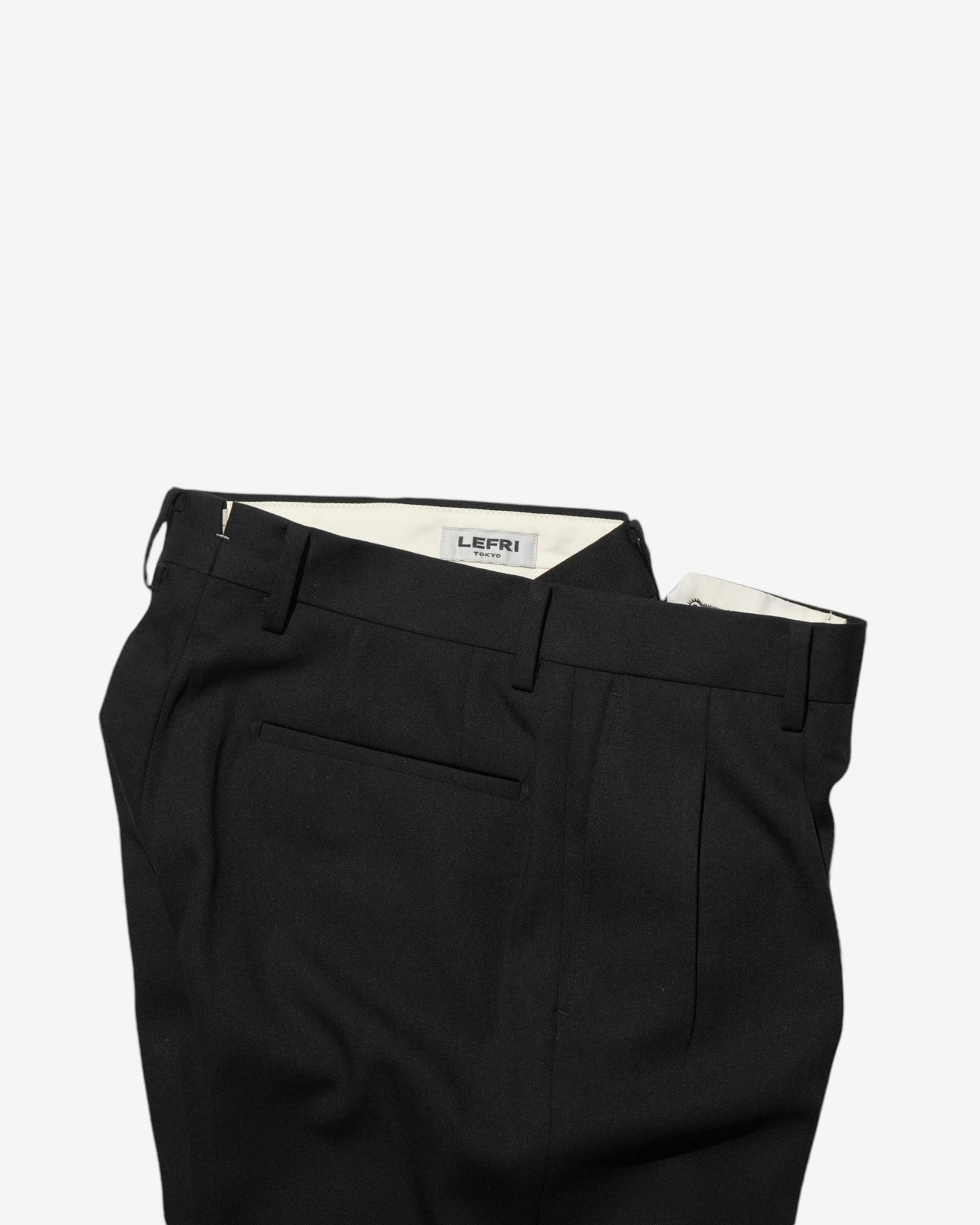 LAX TROUSER IN WOOL BLEND BACK SATIN