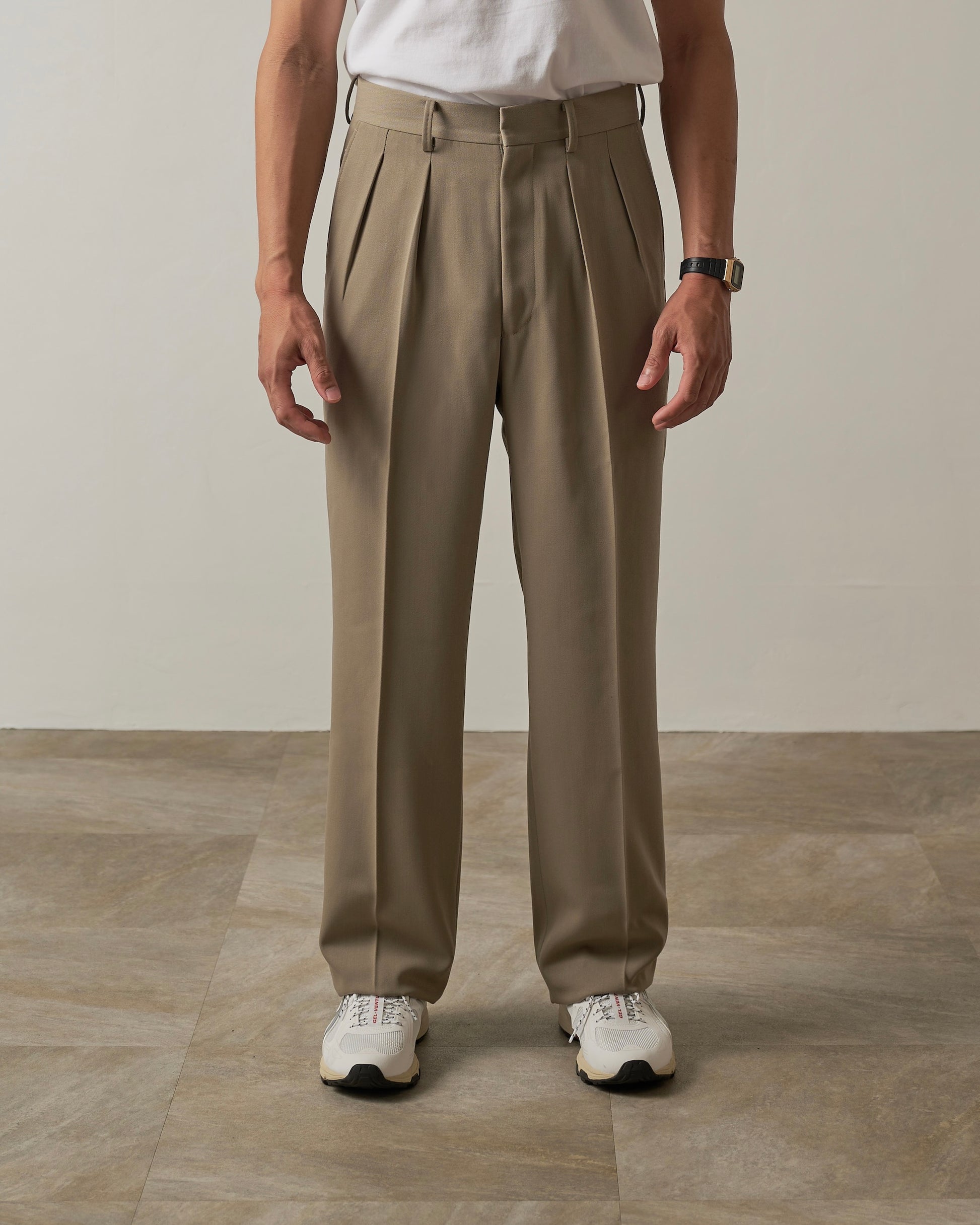 LAX TROUSER IN WOOL BLEND BACK SATIN