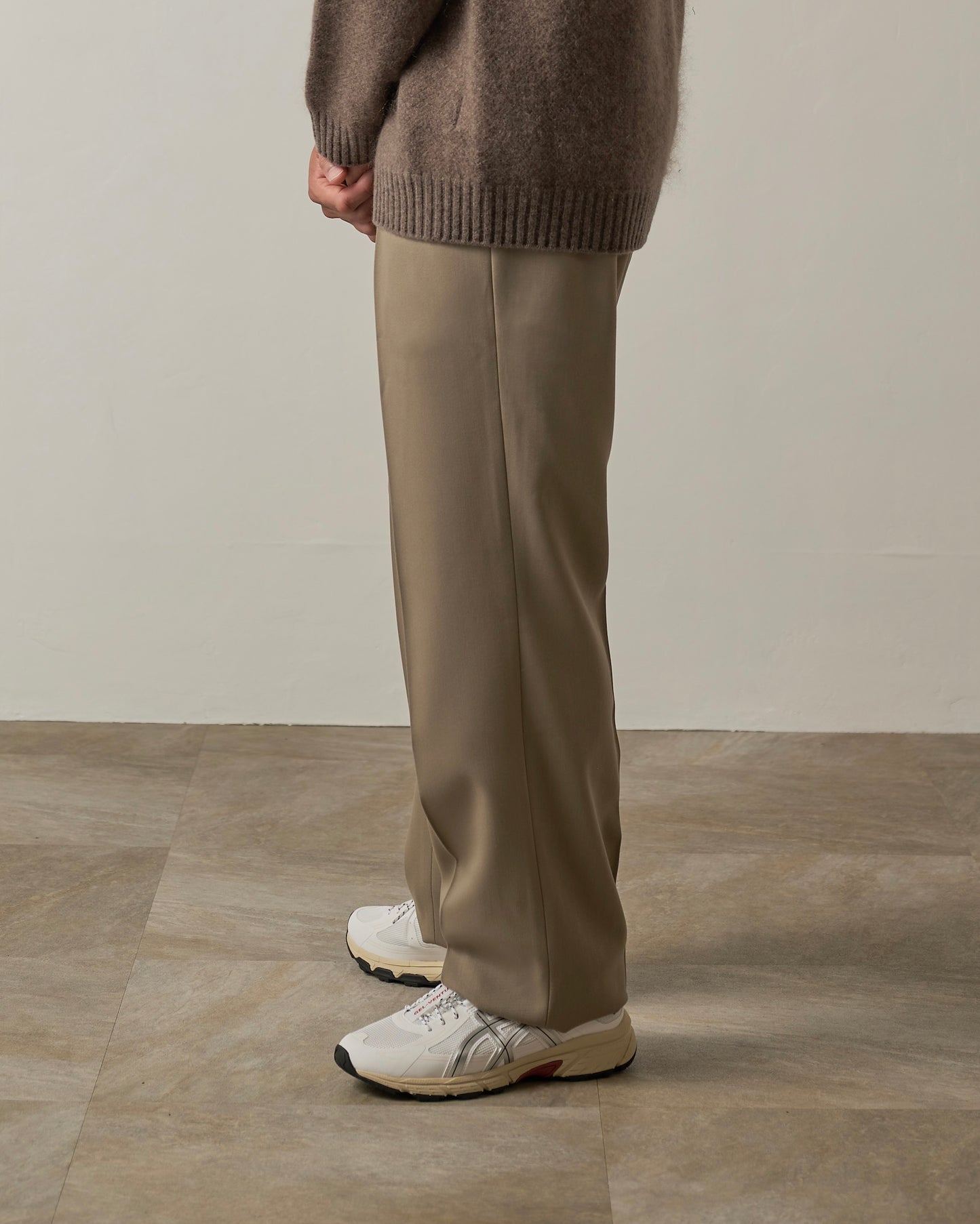 LAX TROUSER IN WOOL BLEND BACK SATIN