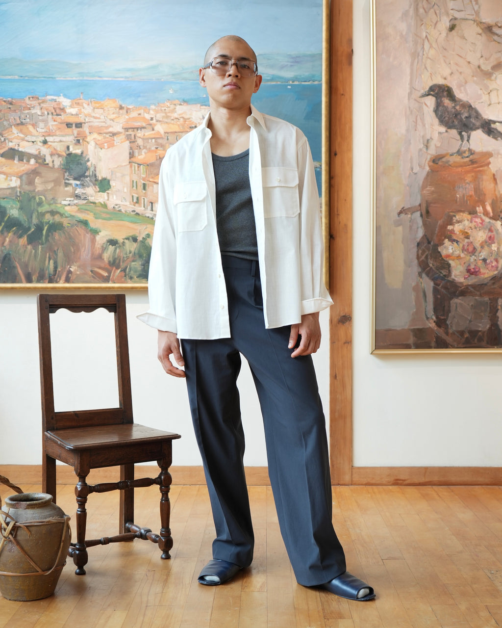 GREGORY TROUSER IN COTTON GABARDINE