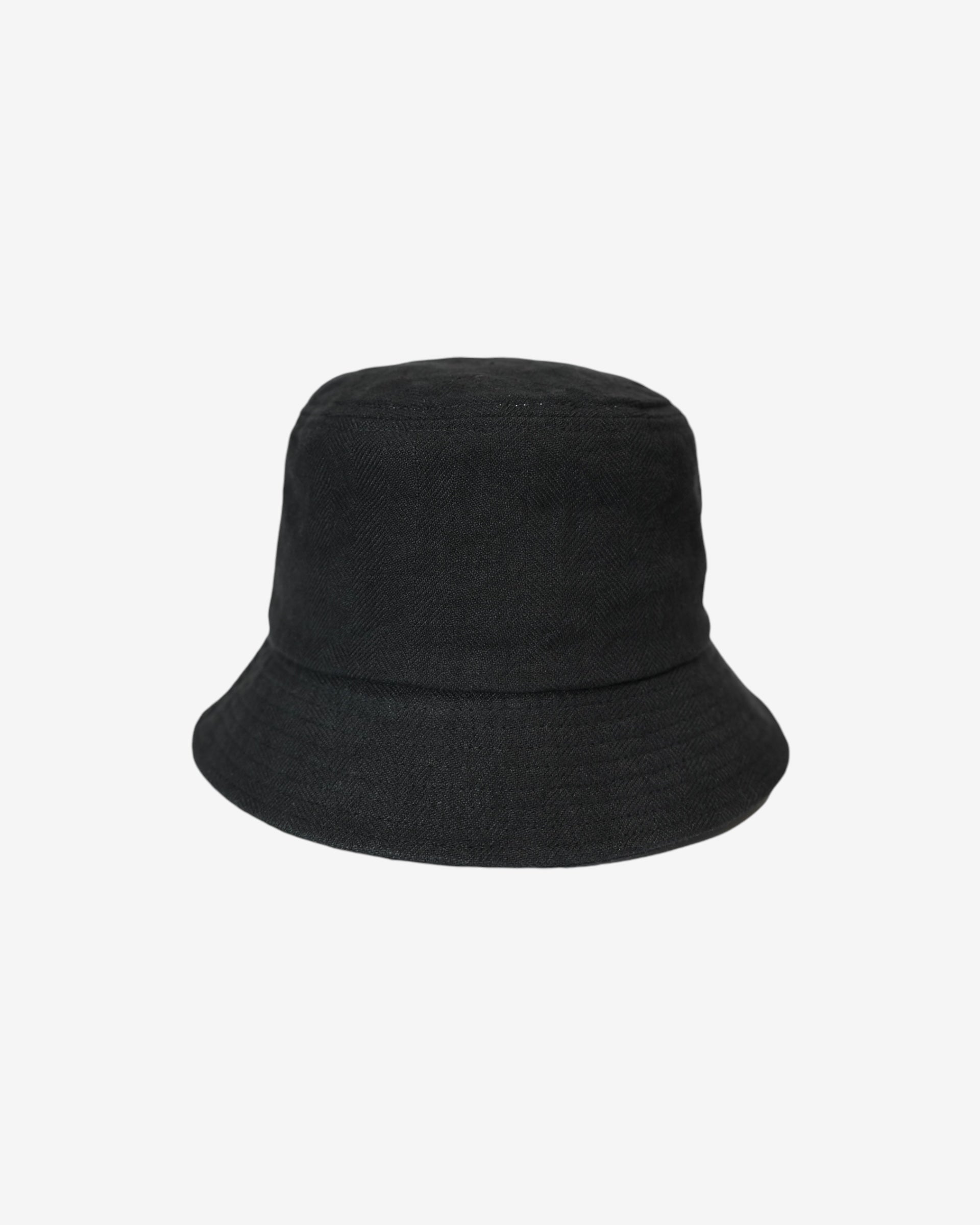 BUCKET HAT IN HERRINGBONE LINEN