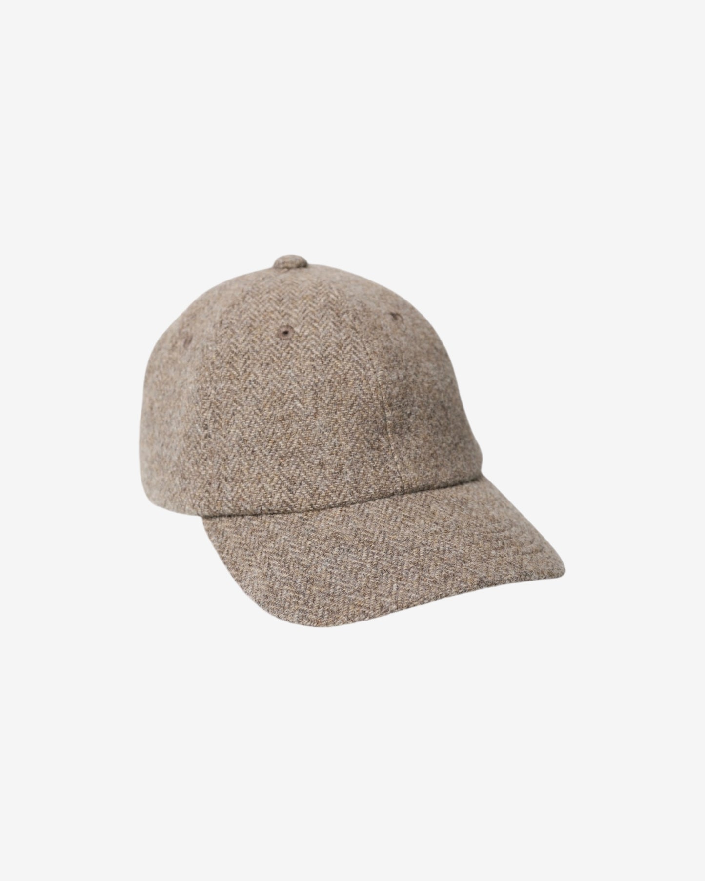 BALL CAP IN HERRINGBONE WOOL