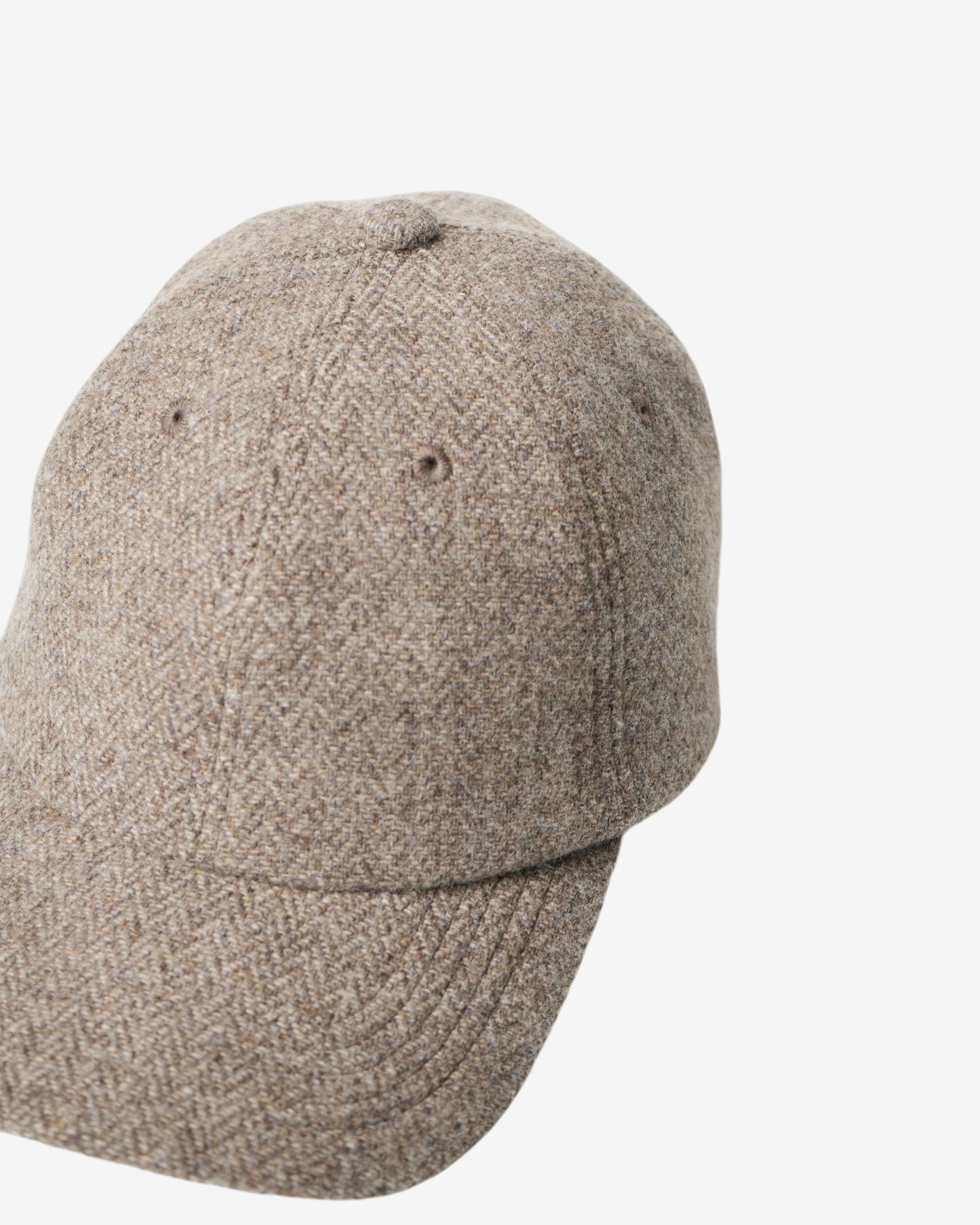 BALL CAP IN HERRINGBONE WOOL